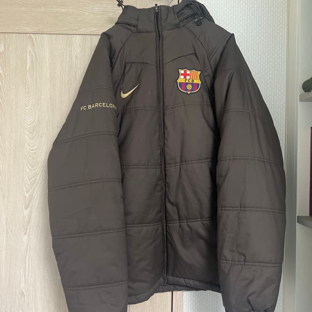 나이키 08-09 바르셀로나 브라운 패딩 벤치자켓