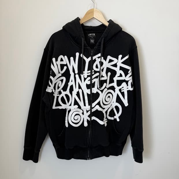 스투시 00s 후드집업 블랙