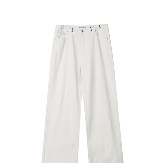 BUCKLE WIDE DENIM PANTS CREAM