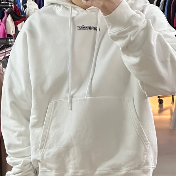 🌟오프화이트 미니 로고 후드 화이트 M🌟