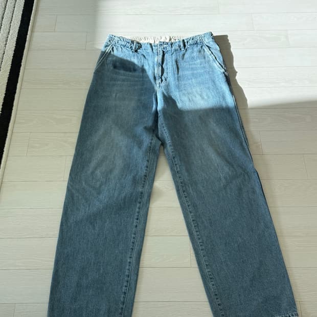 포터리 와이드데님 미드블루 3사이즈