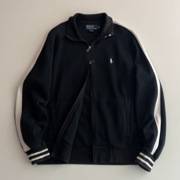 폴로 랄프로렌 블랙 코튼 집업 자켓 m 