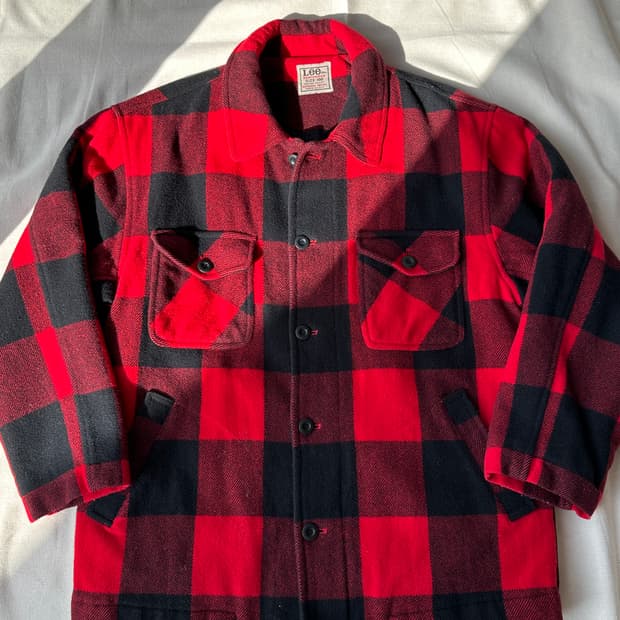 Lee 버팔로체크 90s 누빔 울자켓 100