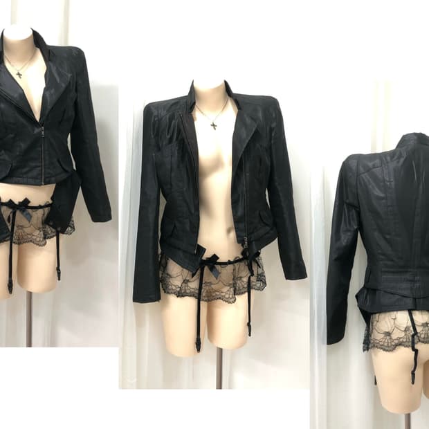 XIX black structured panel jacket