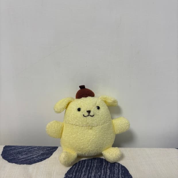 고전 수건 재질 폼폼푸린 인형 키링