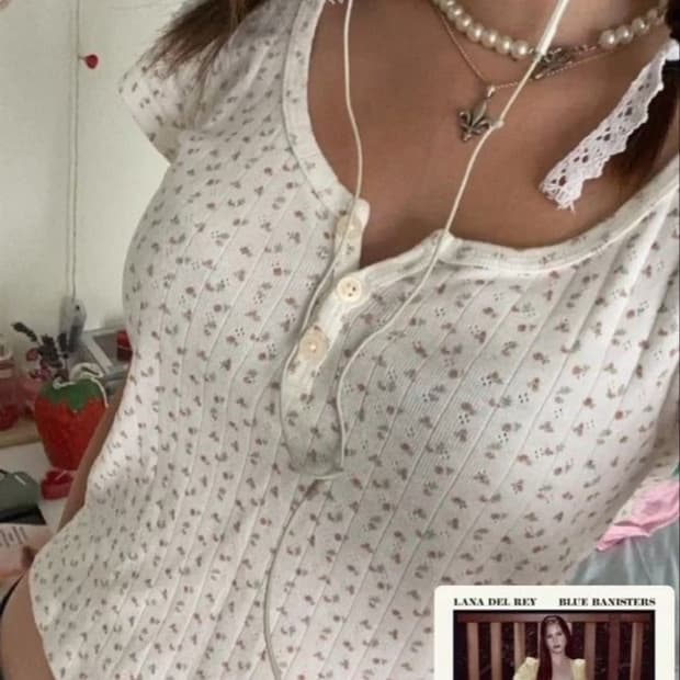 브랜디멜빌 플로럴 반팔 젤리 탑