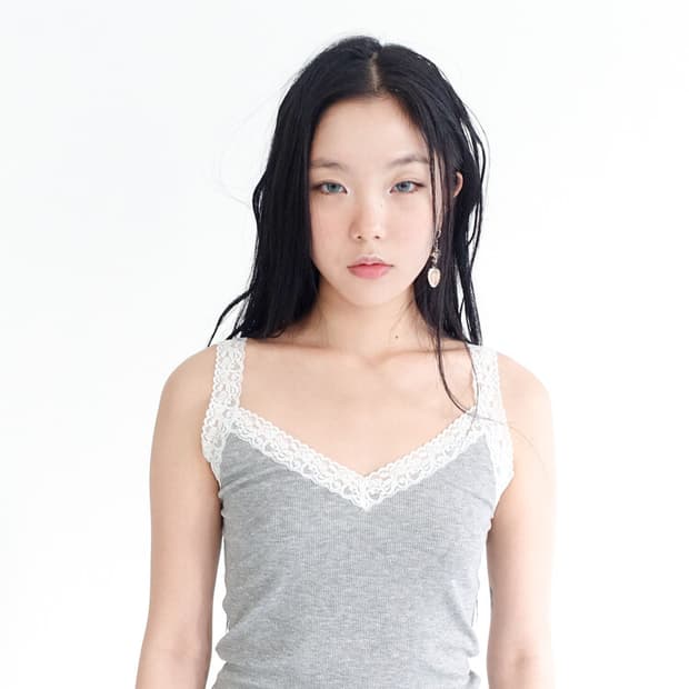 [샵페어리] ribbed lace sleeveless