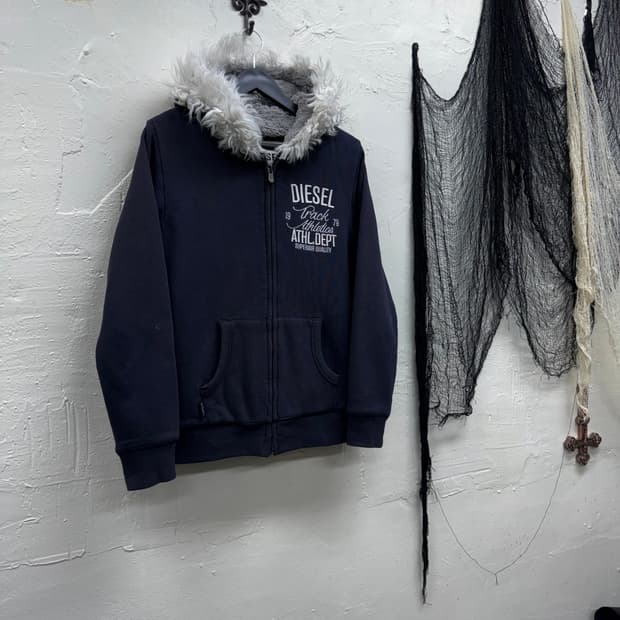 Diesel y2k trimming fur hoodie