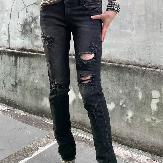 Grunge Destroyed Rock Skinny Jeans