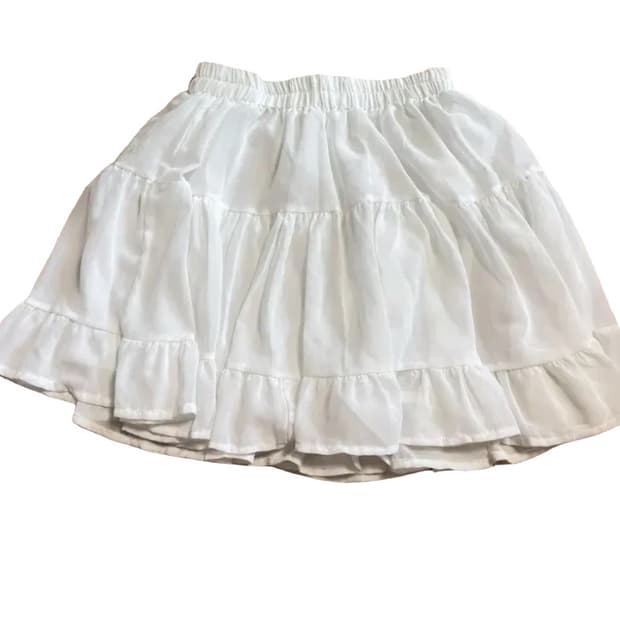 흰색 캉캉 미니 스커트