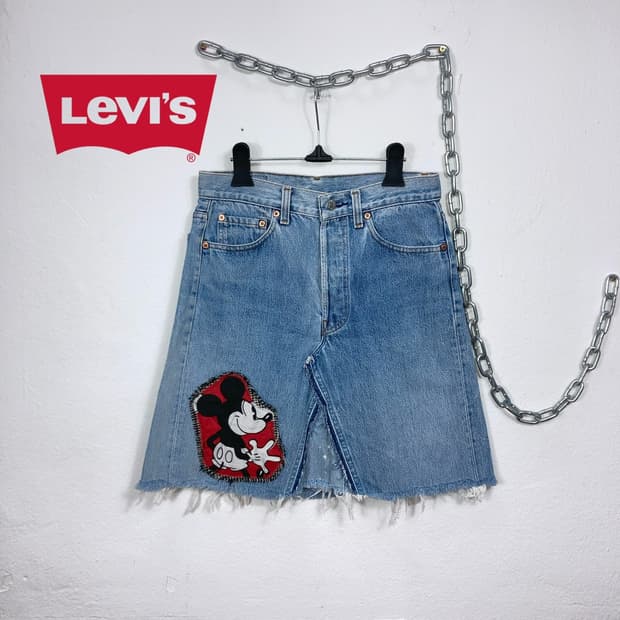 리바이스 리메이크 데님 스커트