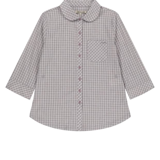 코이세이오 라운드 카라 카프리 셔츠 애쉬 핑크 1