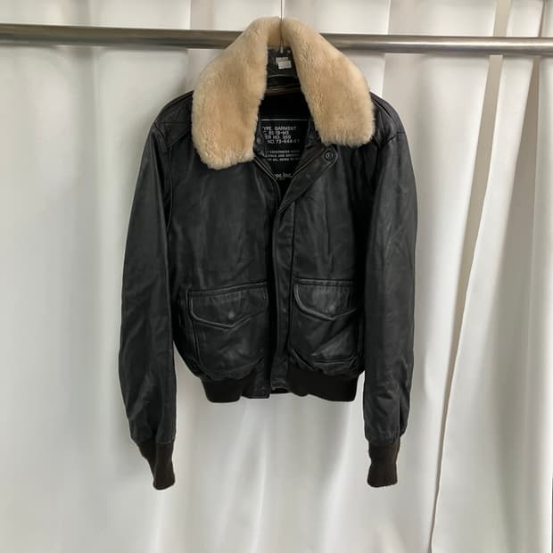 Schott 쇼트 G-1 플라이트 무스탕 레더 자켓 38