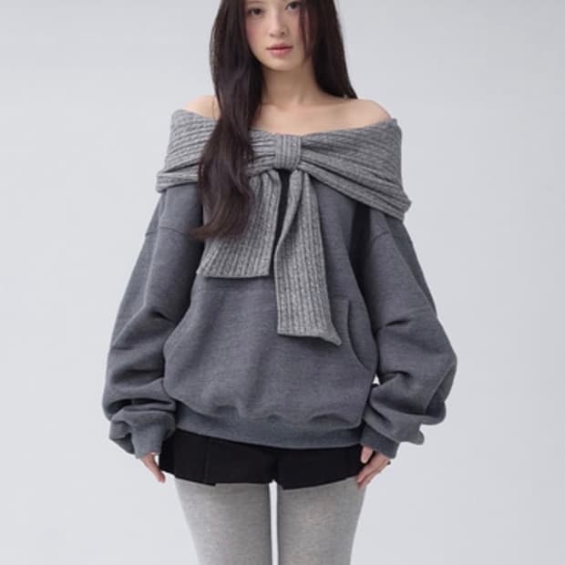 더티스 리본 후드 그레이 