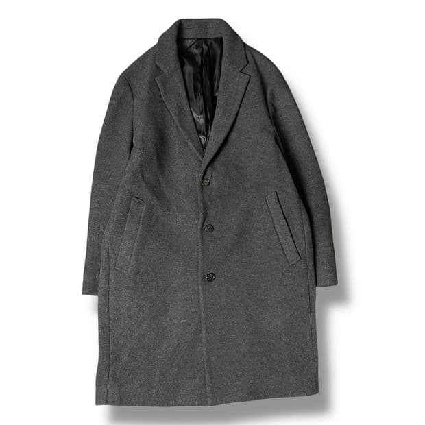 지오다노 그레이 울 혼방 싱글 코트 105