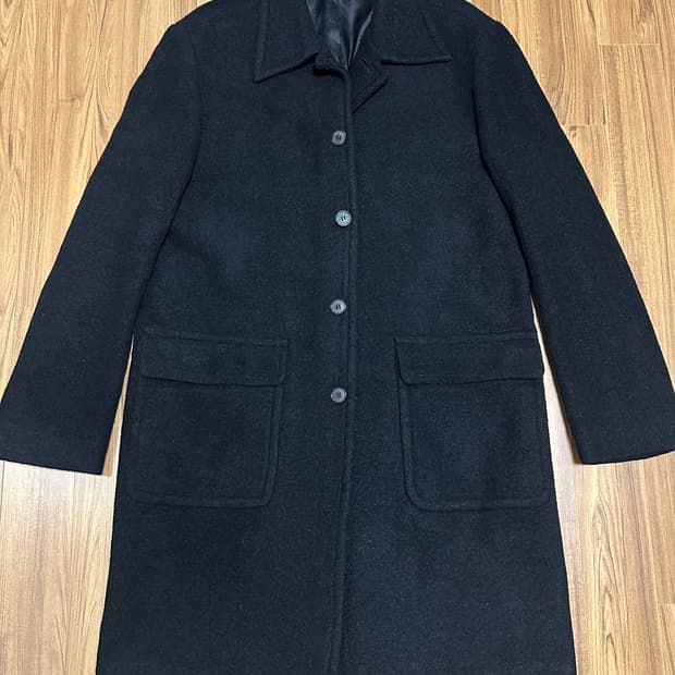 보이런던 울 블랙 코트 100