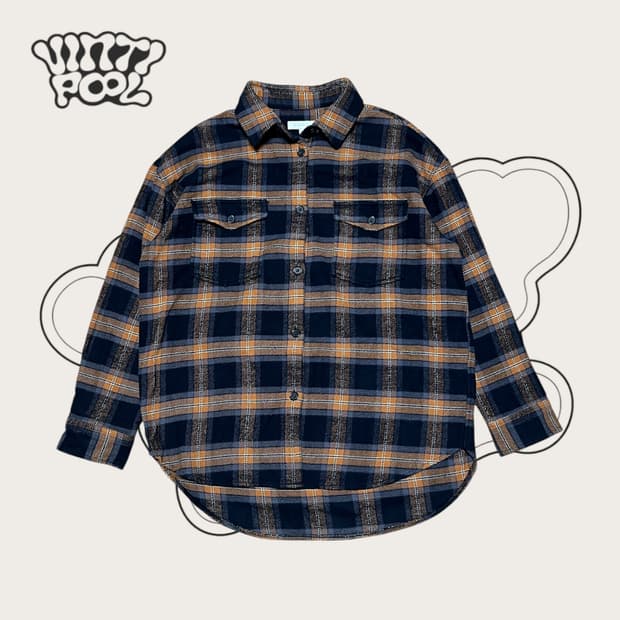지오다노 포켓 체크 셔츠 남방 가을겨울 