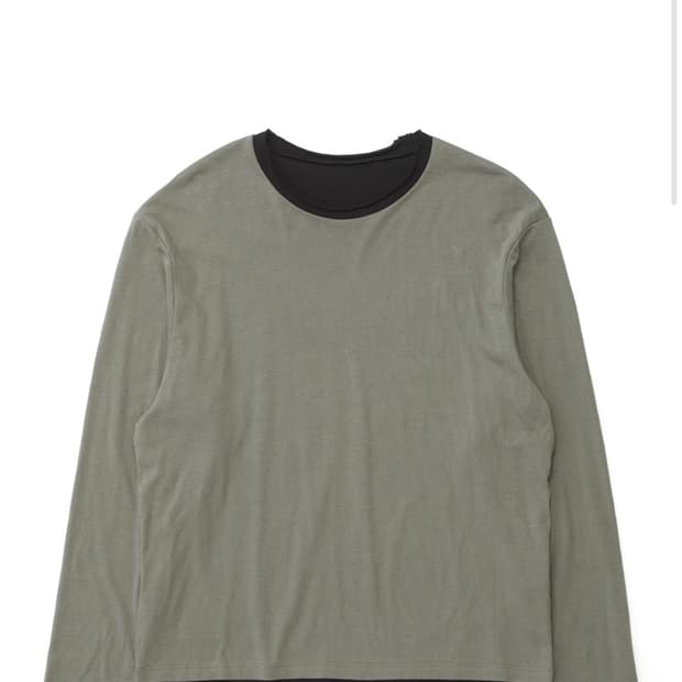 해칭룸 Two Face Ringer Tee Olive/Black