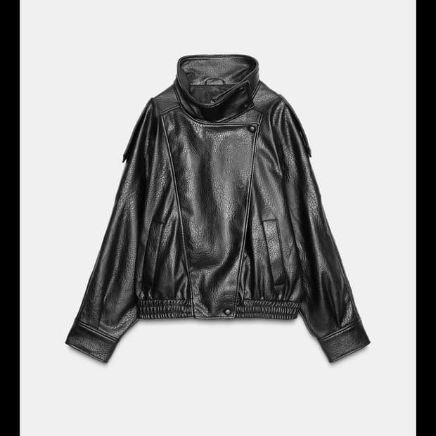 자라 하이넥 생로랑st 자켓 L