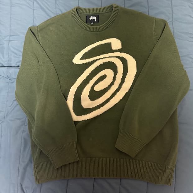 스투시 컬리 s 니트 그린