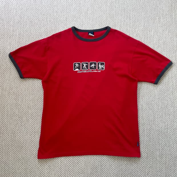 빈티지 RIP CURL Ride On 링거 반팔티셔츠 