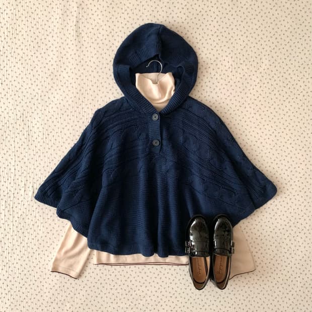 Old Navy 네이비 후드 케이프 