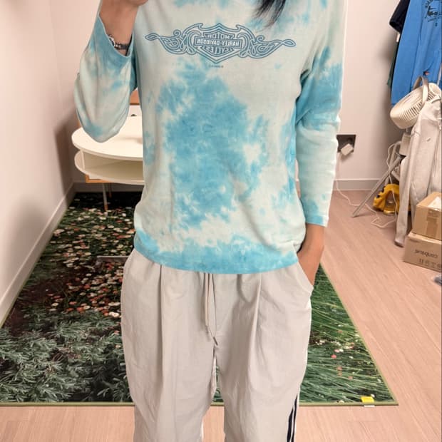 할리데이비슨 타이다이 긴팔 스카이블루