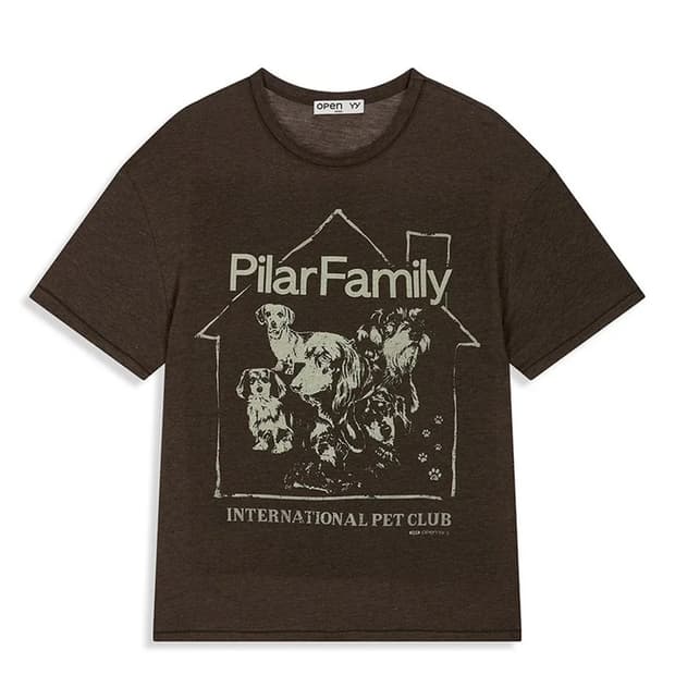 오픈와이와이 펫 클럽 티셔츠 브라운 PET CLUB HOUSE