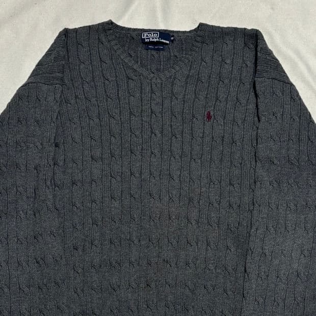 100 폴로랄프로렌 브이넥 케이블니트