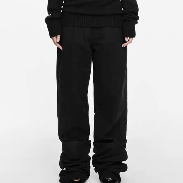 나체 REVERSE COTTON PANTS BLACK