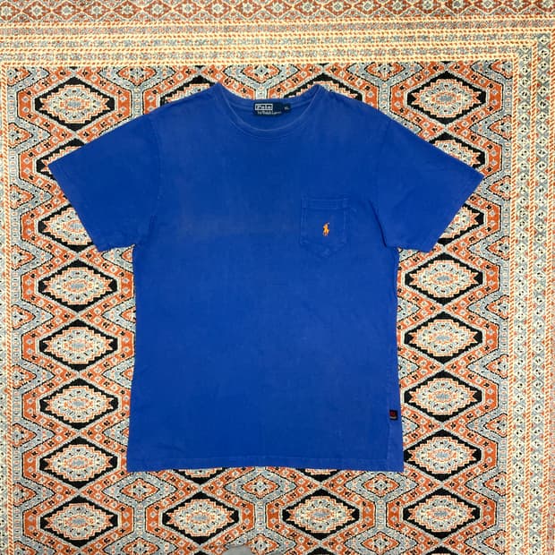 폴로랄프로렌 블루 포켓 반팔티셔츠 여성XL