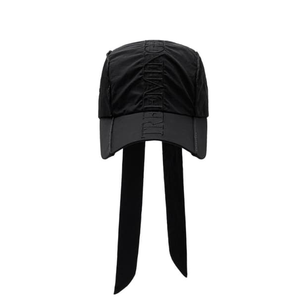 트리밍버드 리본 볼캡 모자 블랙