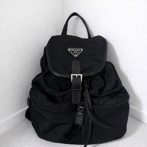 (Prada정품) 프라다 블랙 포코노 투포켓 백팩