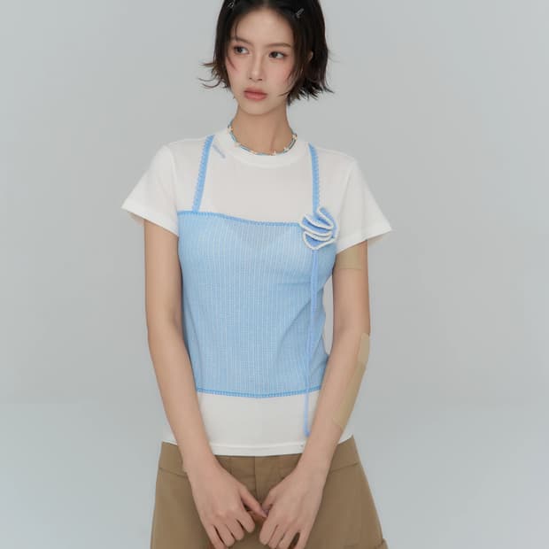 Kiki White 프린팅 티셔츠