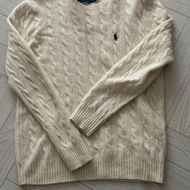 폴로 꽈배기 니트 아이보리
