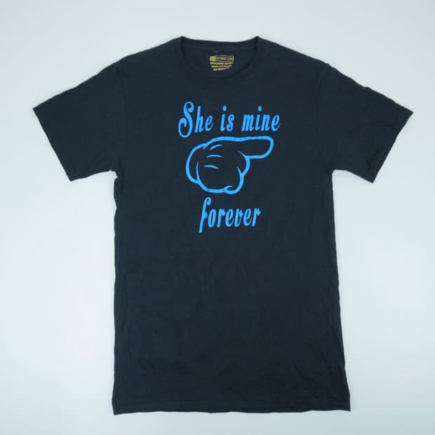 MJT 키치 핑거 프린팅 스트리트 반팔 티셔츠 (Navy)⁠ | 상태좋음