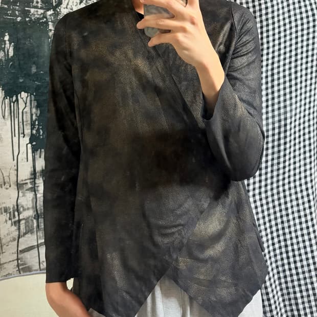 Nuage leather open cardigan  