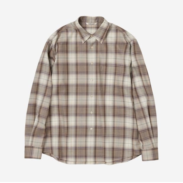 오라리 체크 셔츠 Light Brown Check 23AW 5사이즈