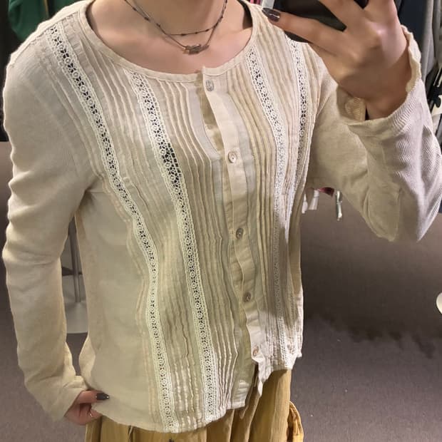 OS)Japanese vintage 여성 레이스 모리 롱슬리브