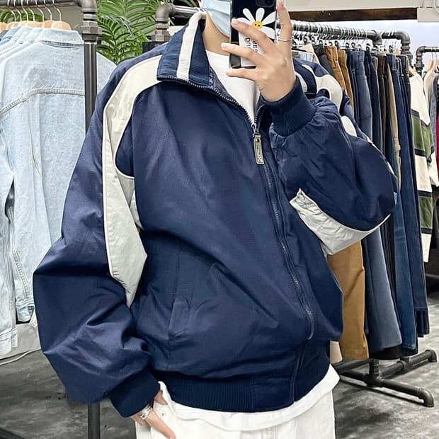 마제스틱 배색 집업자켓