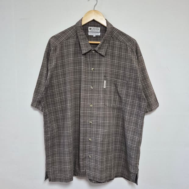콜롬비아Columbia 체크 반팔셔츠 XL - S428