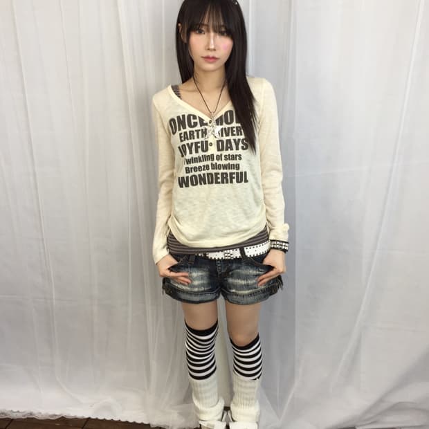 Jpn Y2K Gyaru Graphic Long Sleeve Top