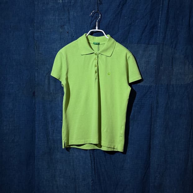 44-55 ) BENETTON Logo Pique Polo
