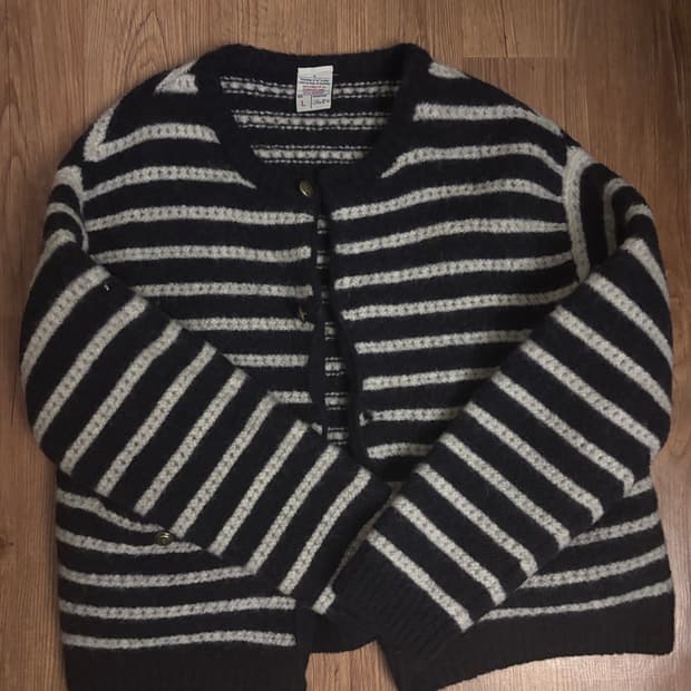 STU 스트라이프 가디건 L