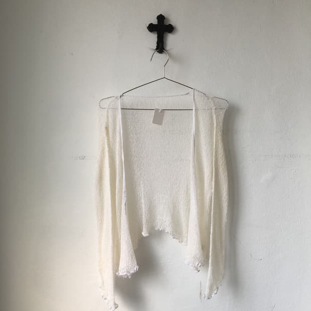 Net knit open cardigan