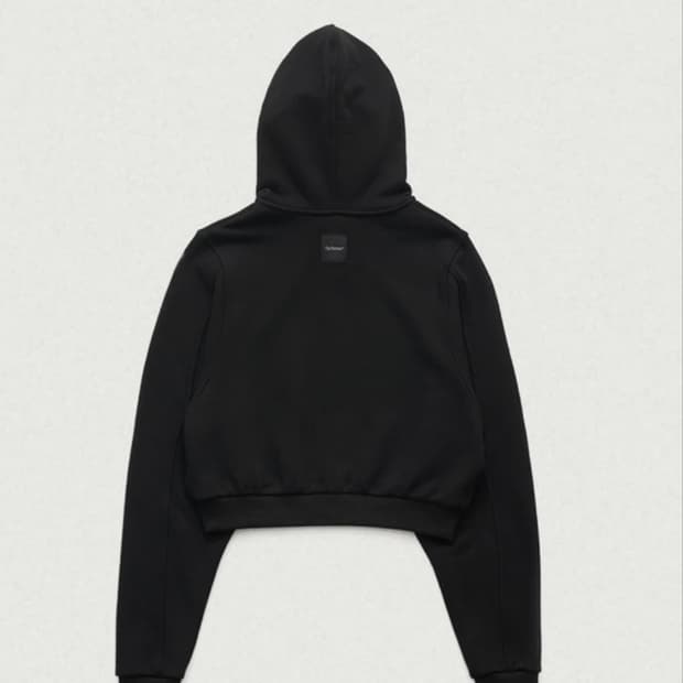 더바넷 스퀘어라벨 후드집업 블랙