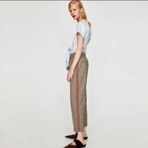 26) ZARA 자라 밴딩 체크팬츠 체크바지 슬랙스