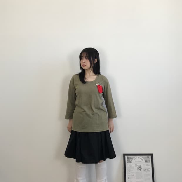 Up smile Graphic Pocket Long Sleeve