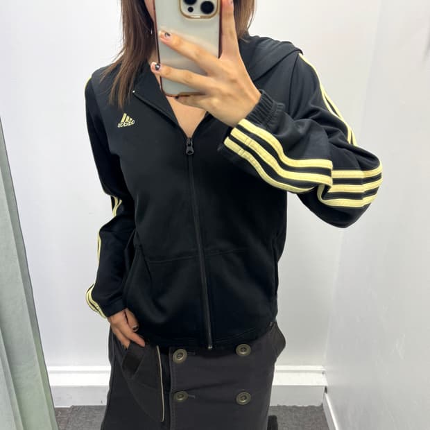 아디다스 블랙옐로우 후드져지
