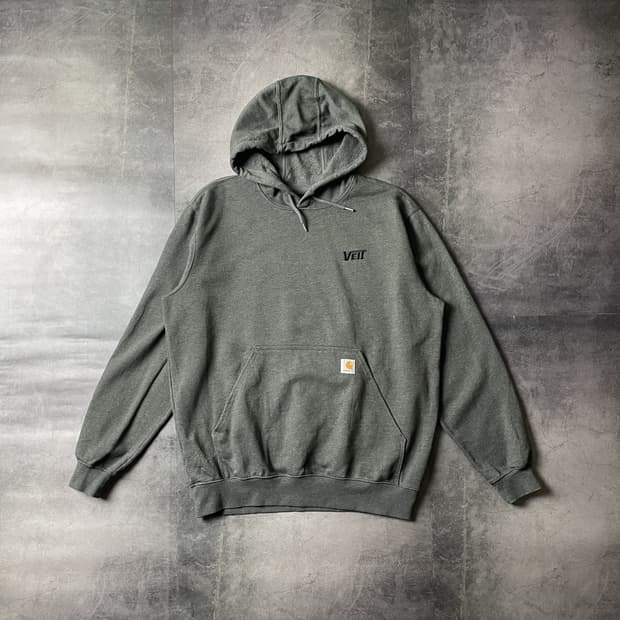 CARHARTT 칼하트 빈티지 그레이 기모 후드티 A00376